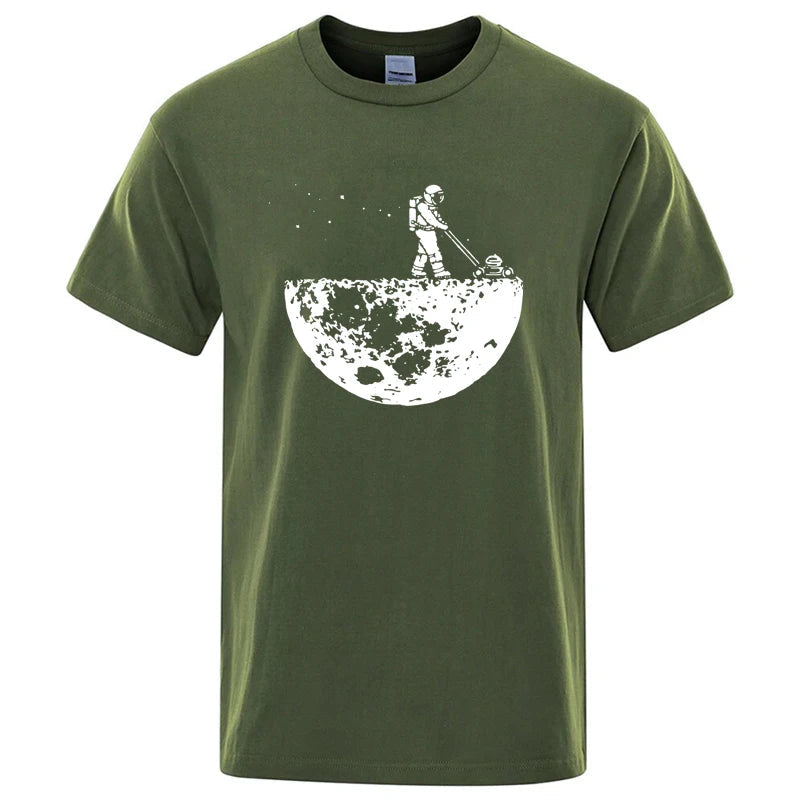 Men T-shirt High Quality Funny Cotton Blend Lunar Cleaner Printing Casual Cool Loose O-neck Male for MenT-shirt Hip Hop Tees Quick Pick Grocers